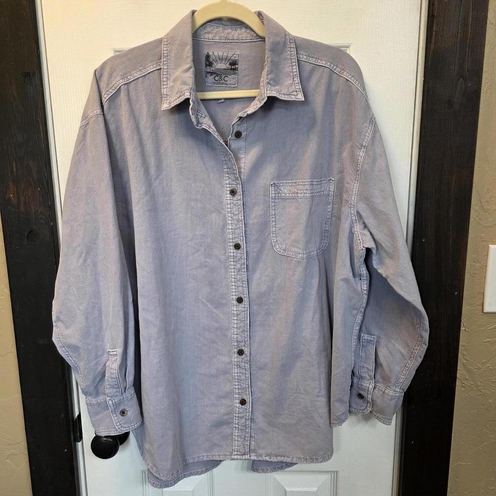 C&C California Men's Casual Cotton Button-Up Shirt -Large